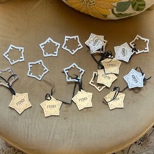 Fendi Gold and Silver Star Tags
